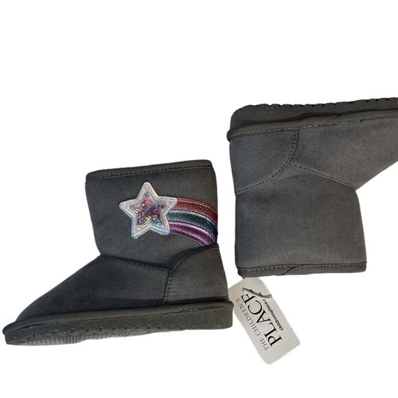 The Children’s Place Toddler Girls Shakey Star Faux Suede Boots Grey Size 5 NWT! - Picture 9 of 11